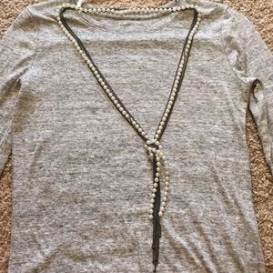 Pearl chain combo with knot necklace